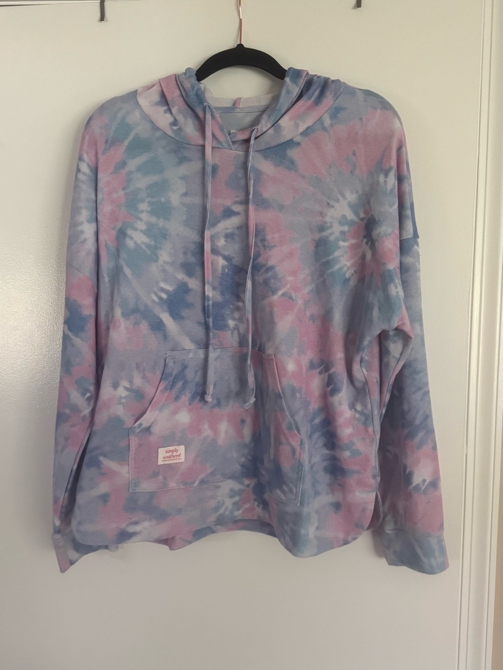 Simply Southern Pastel Pink & Blue Tie-Dye Hoodie